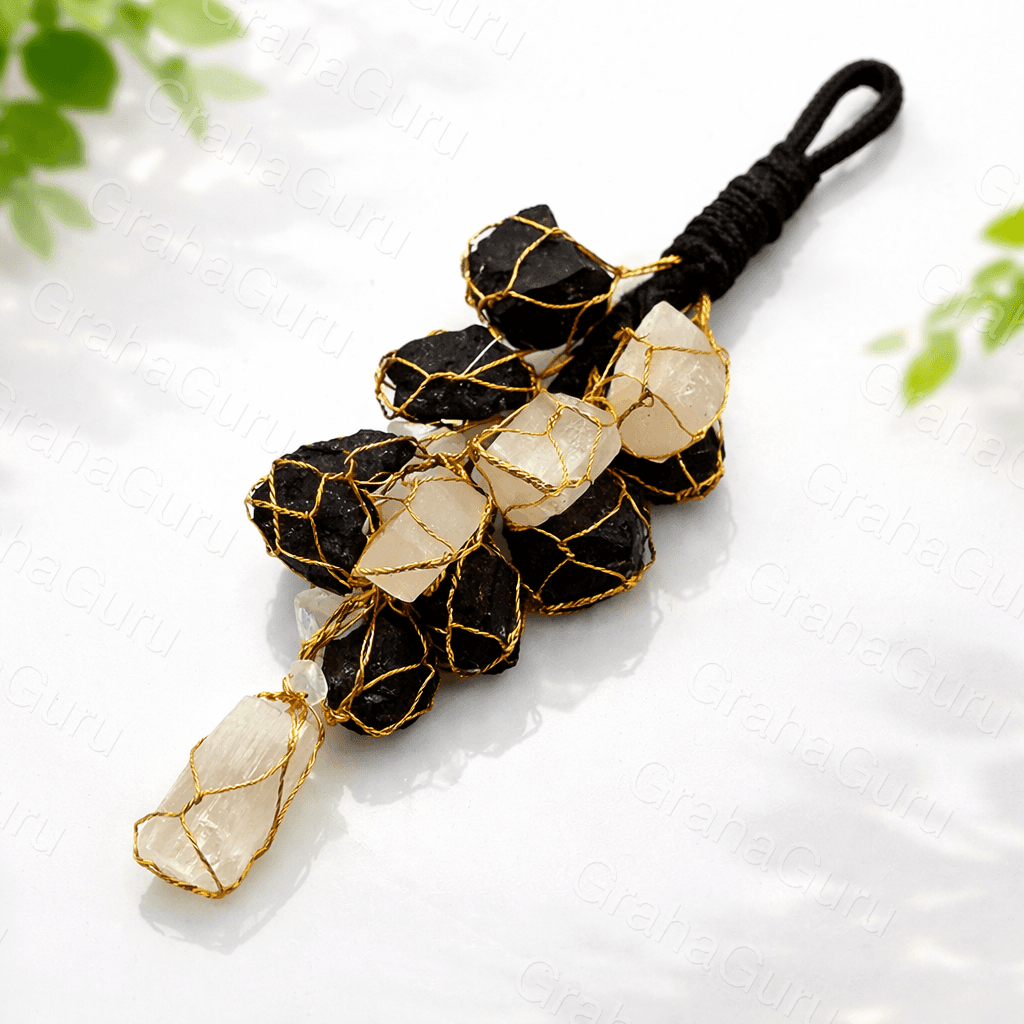 Black Tourmaline & Selenite Hanging