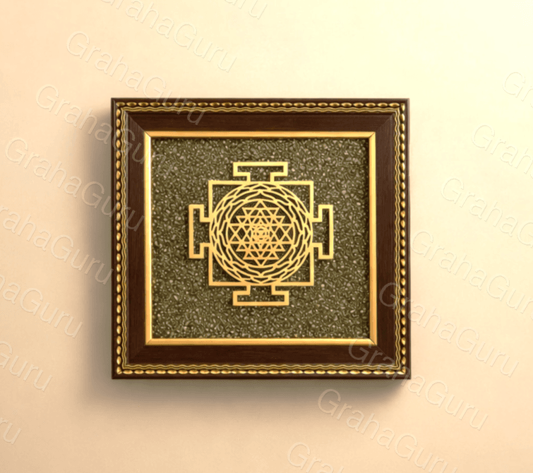 Shree Yantra on Pyrite Frame